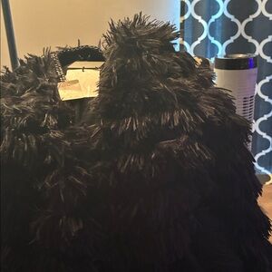 Black Faux Fur Shag Jacket
